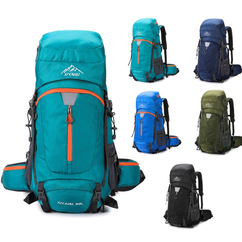 Rain Cover Backpack - 남성용 60L 캠핑 배낭, 대용량 여행