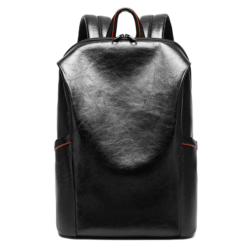 Leather Backpack Vintage - 남성용 검은색 천연 가죽 백팩, 빈티지