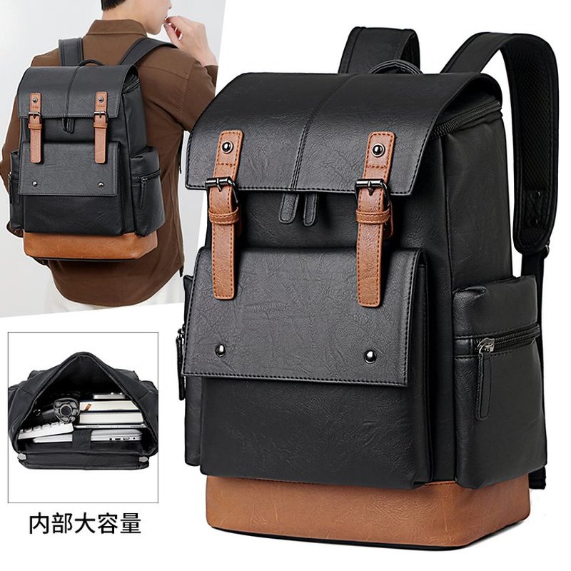 뉴 빈티지 남성용 가죽 백팩 대용량 15.6인치 노트북 - Leather Backpack Vintage 리뷰 및 가격