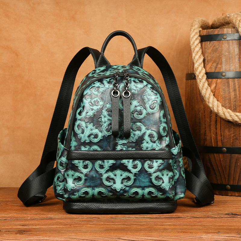 Johnature 정품 가죽 양각 레트로 배낭 여성 가 - Leather Backpack Vintage 리뷰 및 가격