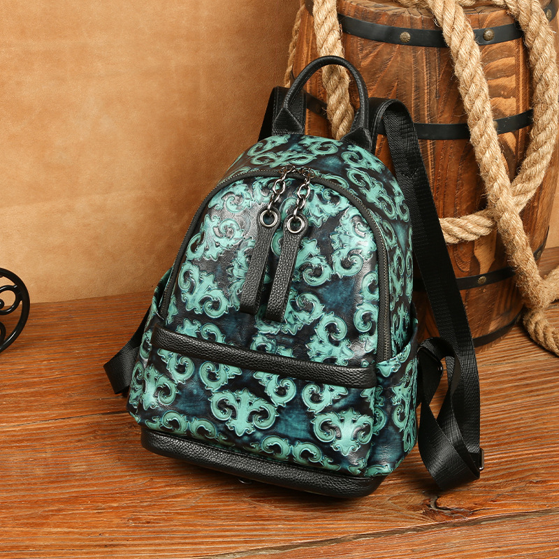 Johnature 정품 가죽 양각 레트로 배낭 여성 가 - Leather Backpack Vintage 리뷰 및 가격