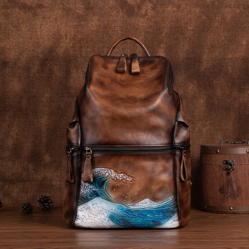 Johnature 정품 가죽 여성 배낭 대용량 야외 여 - Leather Backpack Vintage 리뷰 및 가격