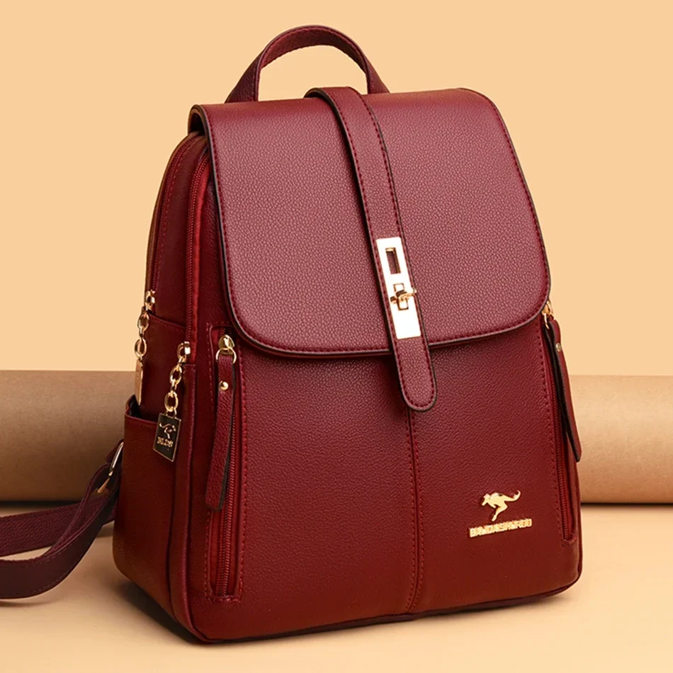 여성 가죽 대용량 배낭 여자를위한 고품질 빈티지 학교  - Leather Backpack Vintage 리뷰 및 가격